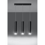 Lampa Wisząca LAGOS 3 Czarny  Oprawa Zwis Sufitowy LED SOLLUX LIGHTING SL.0329 - 2