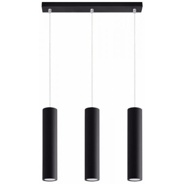 Lampa Wisząca LAGOS 3 Czarny  Oprawa Zwis Sufitowy LED SOLLUX LIGHTING SL.0329