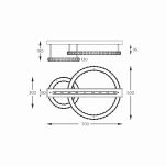 Lampa sufitowa z kryształowymi okręgami GIRONA chrom LED Zuma Line MX3713-2-3CT - 4