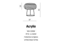 Lampa stołowa/biurkowa ACRYLIO TABLE AZ1099 Azzardo Efektowna ozdobiona kryształowymi kamyczkami  - 4