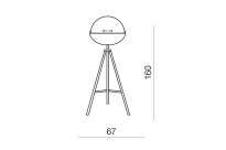 Lampa podłogowa TOMA FLOOR AZ2379 Azzardo Wykonana w stylu retro ruchomy półokrągły klosz czarno-złota - 2