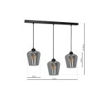 Lampa wisząca SANTIAGO SMOKED dymione szkło 3xE27 MLP6609 - 2