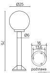 Lampa zewnętrzna stojąca KULE K 5002/3/K 250 SU-MA OGRODOWA KLASYCZNA KLOSZ 25 CM - 3