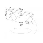 Lampa Sufitowa Listwa Spot Plafon RING 3 szary LED! SOLLUX LIGHTING SL.0451 - 3