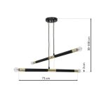 Lampa wisząca BASTONE BLACK/GOLD 4xE14 MILAGRO MLP6564 - 3