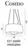 Lampa wisząca  COSMO AZ0846 Azzardo Nowoczesna transparentny klosz w kształcie ronda clear - 3