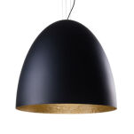 Lampa wisząca EGG XL 9026 Nowodvorski Imponująca półokrągła lampa czarna+złota - 2