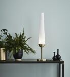 Lampa stołowa BERN 107904 Markslojd artdeco szczotkowane złoto i biały szklany klosz - 2