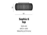 Lampa sufitowa/plafon SOPHIA AZ0695 Azzardo Okrągła ozdobiona kryształkami źródła światła osłonione z mlecznym szkłem - 4