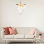 Lampa wisząca AMEDEO  17106/4+1-GLD Zuma line Elegancka z kryształkami śr. 39 cm - 2