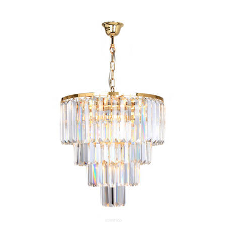 Lampa wisząca AMEDEO  17106/4+1-GLD Zuma line Elegancka z kryształkami śr. 39 cm