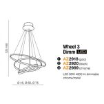 Lampa wisząca WHEEL 3 DIMM Nowoczesna awangardowa 3 okręgi ściemnialna  - 10