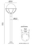 Lampa zewnętrzna stojąca latarnia KULE Z KOSZYKIEM 250 K 5002/1/KPO 250 SU-MA   - 4