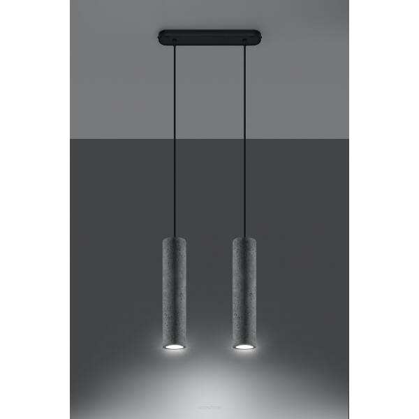 LAMPA  WISZĄCA LUVO 2 BETONOWA LOFTOWA TUBY minimalistyczna SL.0654 SOLLUX