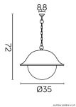 Zewnętrzna lampa wisząca PRINCE MAX K 1018/1/O-BD SU-MA DESIGNERSKA IP43 - 2