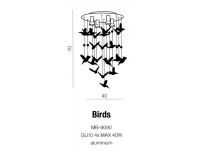 Lampa wisząca BIRDS AZ2449 Azzardo Zjawiskowa dekoracyjna doskonale rozprasza światło dzięki podwieszonym ptaszkom - 5