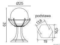 Lampa zewnętrzna stojąca KULE Z KOSZYKIEM 200 K 4011/1/KPO SU-MA  - 2