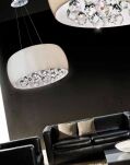 Lampa wisząca   QUINCE 50 AZ0702 Azzardo Stylowa ze szklanym białym kloszem i kryształkami - 3