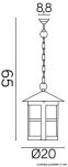 Zewnętrzna lampa wisząca CORDOBA II K 1018/1/TD SU-MA - 3