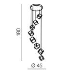 Lampa wisząca STRANGE 8 AZ3151 Azzardo 8 figur geometrycznych ułożonych w fantazyjną kompozycję - 3