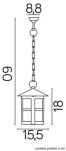 Zewnętrzna lampa wisząca CORDOBA K 1018/1/T SU-MA CZARNA IP23 - 2