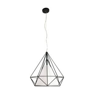 Lampa wisząca TRIANGOLO 305 Milagro industrialna klatka druciana czarny biały  ml305