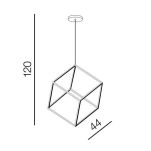 Lampa wisząca STRANGE 44 AZ3183 Azzardo  Sześcian o boku 44 cm Geometryczny czarny LED - 2