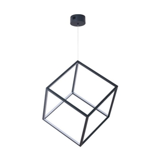 Lampa wisząca STRANGE 44 AZ3183 Azzardo  Sześcian o boku 44 cm Geometryczny czarny LED