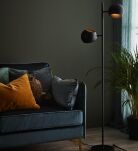 Lampa podłogowa EDGAR 2L Czarny 107741 nietypowe klosze loftowy styl minimalistyczny - 2