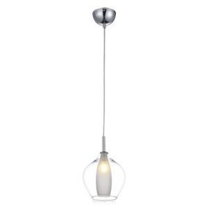 Lampa wisząca AMBER MILANO 1  Azzardo Opływowy szklany klosz  zjawiskowa clear / chrome