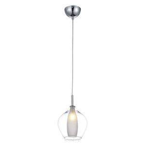 Lampa wisząca AMBER MILANO 1  Azzardo Opływowy szklany klosz  zjawiskowa clear / chrome