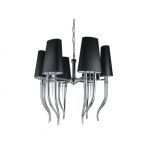 Lampa wisząca DIABLO 6 BIG AZ1390 Azzardo Podstawa w kolorze chromu materiałowe czarne abażury   - 2