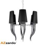 Lampa wisząca DIABLO 6 BIG AZ1390 Azzardo Podstawa w kolorze chromu materiałowe czarne abażury   - 3