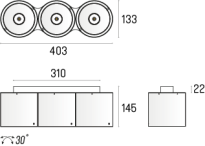 Oprawa natynkowa NEX 3 NT edge.LED 3x 6.5W On-Off 3.0690 Labra różne rodzaje potrójna - 2