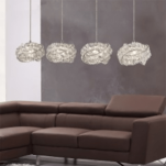 Lampa wisząca BARI 3 AZ2105 Azzardo Cztery klosze ozdobione kryształkami zwisające z podłużnej podsufitki - 2