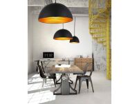 Lampa wisząca MODENA 40 AZ1394 Azzardo Półokrągły klosz z metalu średnica 40 cm czarno-złoty - 5