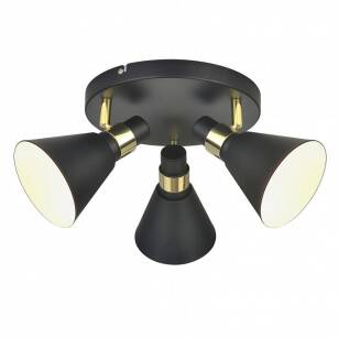 Plafon lampa sufitowa Biagio MB-H16079CK-3 CZARNA Italux skandynawski styl