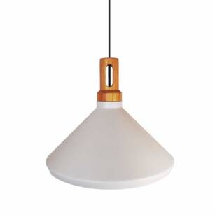 Lampa wisząca NORDIC WOODY biało-drewniana 35 cm ST-5097B skandynawska minimalistyczna