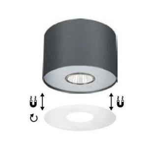 Lampa sufitowa POINT S 6006 Nowodvorski Natynkowa wys. 8 cm GRAFIT+SZARY/BIAŁY