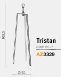 Podstawa / stelaż do lampy podłogowej TRISTAN AZ3329 Azzardo Trójnożny wykonany z metalu o czarnym wykończeniu - 6