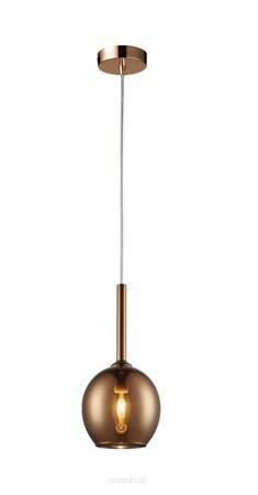 Lampa wisząca MONIC MD1629-1 COPPER Zuma Line Okrągły szklany klosz o miedzianym wykończeniu