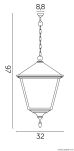 Lampa wisząca latarnia RETRO MAXI KWADRAT K 1018/1/BD KW SU-MA ZEWNĘTRZNA - 2