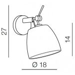 Lampa ścienna kinkiet ZYTA ALU WALL XS AZ2414 Azzardo Nowoczesna i klasyczna z białym kloszem  - 2