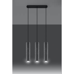 LAMPA  WISZĄCA LUVO 3 BETONOWA LOFTOWA TUBY minimalistyczna SL.0655 SOLLUX