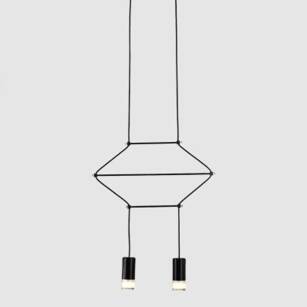 Lampa wisząca LINEA-2 czarna 35 cm ST-5961-2  modernistyczna designerska