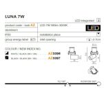 Lampa sufitowa wpuszczana LUNA 7 W AZ3397 Azzardo Techniczna i funkcjonalna tuba ruchoma   - 2
