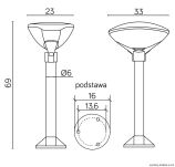Latarnia ogrodowa słupek TEO 3 SU-MA WYSOKOŚĆ 69 CM FUNKCJONALNA  - 4