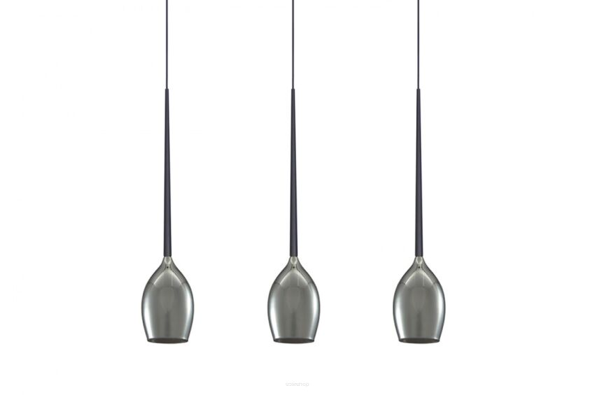 Lampa wisząca IZZA 3 AZ2937 Azzardo Nowoczesna i gustowna 3 zwisy z dymionego szkła na podłużnej podsufitce