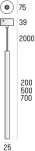 Lampa wisząca STIK 25.700 ZW LED 5.1764 Labra minimalistyczna - 5