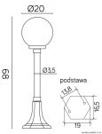 Lampa ogrodowa stojąca K 5002/3/KP 200 SU-MA WYSOKOŚĆ 68 CM - 3